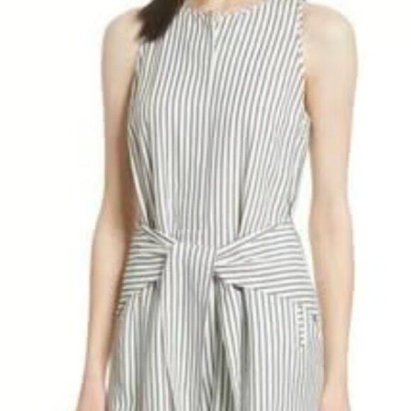 NWT Grey Jason Wu Women's Stripe Romper (size 12) - Picture 1 of 5